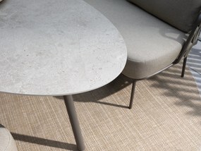 4 Seasons Outdoor Mallorca low dining tuinset terre met Salute tafel Loungeset   bruin weerbestendig