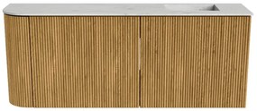 Mondiaz Joya DLux 100cm toiletmeubel ronding links oak met wastafel faye rechts 1 kraangat opalo