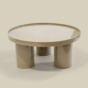 Salontafel Hoogglans Beige 80 Cm - 80 X 80cm.