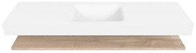 Zaro Alan badmeubel 170cm met planchet washed oak en vrijhangende wastafel cloud midden zonder kraangat talc