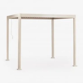 Bioclimatische Aluminium Pergola Met Druvia Lamellen Tapioca Beige & 3 X 3 M - Sklum