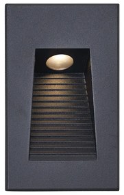 Moderne inbouw wandlamp zwart 7cm incl. LED IP65 - Trem