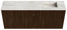 Mondiaz Joya DLux 100cm toiletmeubel walnut met wastafel faye rechts 1 kraangat ostra
