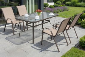 Stalen dining tuinset Modena Bruin voor 4 personen Garden Point