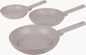 Braadpannen Taupe met antiaanbaklaag, 3-delig