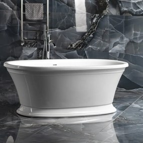 Polysan Velia vrijstaand bad wit mineraalmarmer 165x85cm