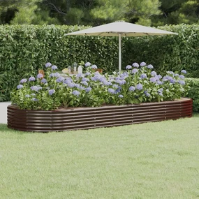 vidaXL Plantenbak 373x140x36 cm gepoedercoat staal bruin