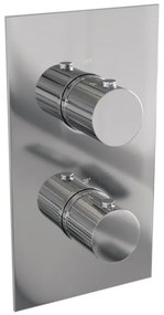 BRAUER Stripe 3-weg Inbouwthermostaat - rechthoekig - in- en afbouwdelen - chroom 5-CE-353