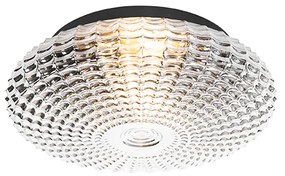 Buitenlamp Klassieke plafondlamp zwart met smoke glas 35 cm IP44 - Nohmi Klassiek / Antiek E27 IP44 Buitenverlichting rond Lamp