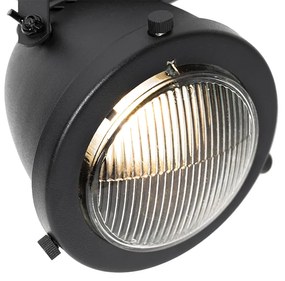 Industriële Spot / Opbouwspot / Plafondspot zwart langwerpig verstelbaar 3-lichts - Emado Industriele / Industrie / Industrial GU10 Binnenverlichting Lamp