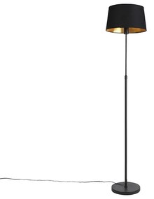 Vloerlamp zwart met zwarte kap 35 cm verstelbaar - Parte