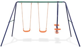 vidaXL Schommelset met 4 zitjes oranje