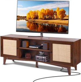 VEVOR Rotan TV-meubel 191 cm TV Boho TV-meubel TV-meubel Walnoot