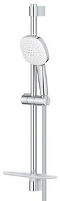 GROHE Tempesta 110 Cube Glijstangset - 60cm - 2 straalsoorten - 7.4l/min - met zeephouder - chroom 26907003