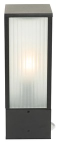 Smart staande buitenlamp zwart met ribbel glas 40 cm incl. Wifi A60 - Charlois