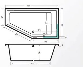 Xenz Society 160 Ligbad 160x90x50cm Links Antraciet