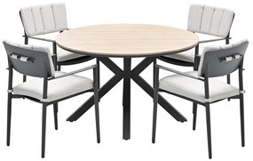Garden Impressions Dane tuinset 5-delig - Tulli tuintafel Ø122 cm