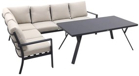 Sergio lounge dining set met stoel - Carbon/Desert - 3-delig links