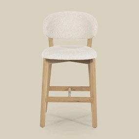 Eleonora Mikky Luxe Barstoel Eiken En Beige Stof
