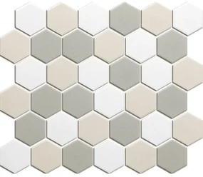 The Mosaic Factory London hexagon mozaïek tegels 28x33 wit mix