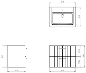 SaniGoods Rangi onderkast 60cm met 2 lades wit