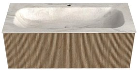 Mondiaz Kurve-dlux 110cm badmeubel dusk met 1 lade en wastafel big medium midden 1 kraangat ostra