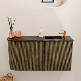 Mondiaz Joya DLux 80cm toiletmeubel ronding links dusk met wastafel faye rechts 1 kraangat lava
