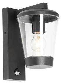 Buiten wandlamp zwart IP44 met bewegingssensor - Joren