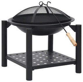 vidaXL Vuurplaats met pook 54x54x55 cm staal