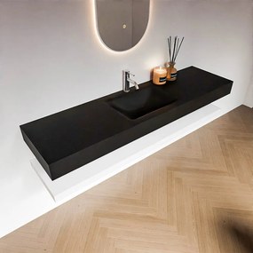 Zaro Alan badmeubel 170cm met planchet talc en vrijhangende wastafel cloud midden 1 kraangat urban
