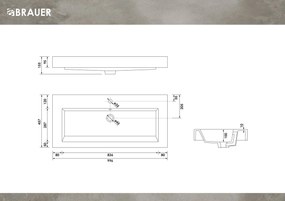 Brauer Solar Thick wastafel mineraalmarmer 100cm met 1 kraangat wit glans