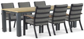 Tuinset 6 personen 240 cm Aluminium/teak Grijs Osmen Midura/Riviera