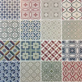 Vloer-/wandtegel blauw Portugees Vintage Country 13x13cm patchwork mat