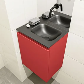 Mondiaz Olan 40cm toiletmeubel fire met wastafel urban rechts geen kraangat