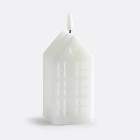 LED kaars, huisje, in wax H14,8 cm, Caspar