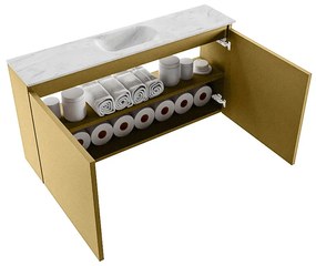 Mondiaz Ture DLux toiletmeubel 100cm oro met wastafel opalo midden zonder kraangat