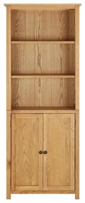 vidaXL Boekenkast met 2 deuren 70x30x180 cm massief eikenhout