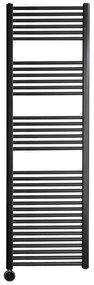 Sanicare elektrische design radiator 60x172cm zwart met thermostaat links chroom