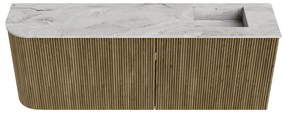 Mondiaz Joya DLux 110cm toiletmeubel ronding links dusk met wastafel faye rechts 1 kraangat glace