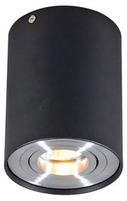 Smart opbouwSpot / Opbouwspot / Plafondspot zwart met staal incl. WiFi GU10 - Rondoo up Modern GU10 Binnenverlichting Lamp