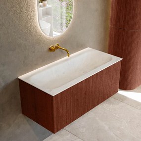Mondiaz Kurve-dlux 100cm badmeubel ruby met 1 lade en wastafel big medium midden zonder kraangat opalo