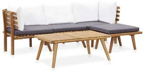 vidaXL 5-delige Loungeset massief acaciahout