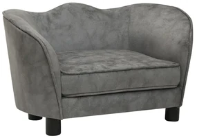 vidaXL Hondenbank 66x43x40 cm pluche grijs