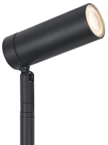 Buitenlamp Prikspot zwart 40cm incl. LED verstelbaar IP65 incl. snoer en stekker - Carl Modern IP65 Buitenverlichting rond