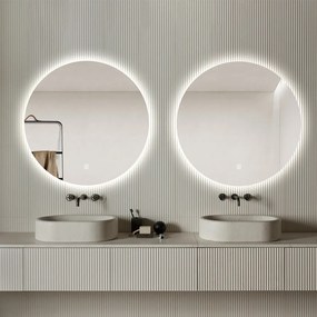 Set van 2 Saniclear Circle ronde spiegels met LED-verlichting 70cm incl. spiegelverwarming