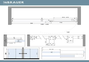 Brauer Stellar nisdeur met vaste wand 160cm koper geborsteld PVD