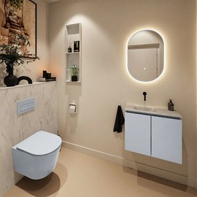 Mondiaz Ture DLux toiletmeubel 60cm clay met wastafel opalo links zonder kraangat