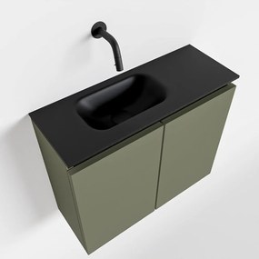 Mondiaz Ture 60cm toiletmeubel army met wastafel urban links geen kraangat