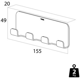 Tiger Colar handdoekhaak multi zwart