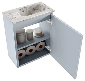 Mondiaz Ture DLux toiletmeubel 40cm clay met wastafel glace rechts met kraangat